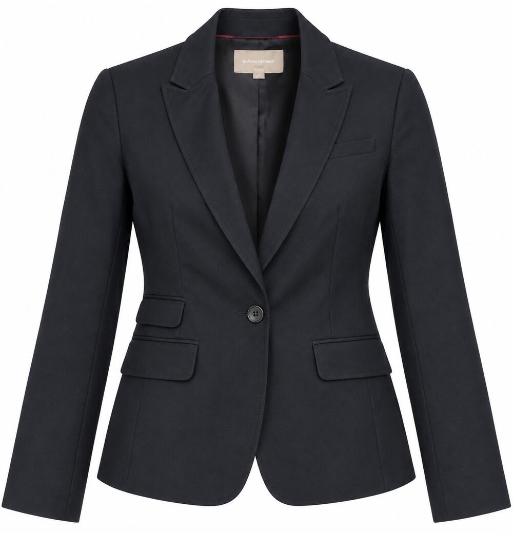 Banana Republic Blazer Size 8 Navy Tailored Preppy Classic Workwear